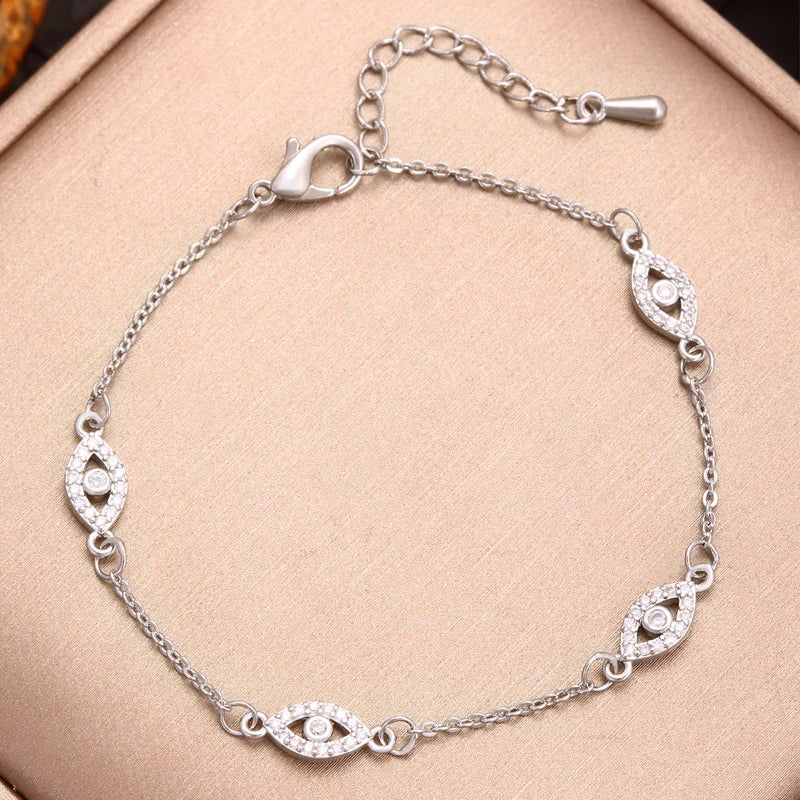 Pulsera modelo de lujo Ojo Dorado & Plata