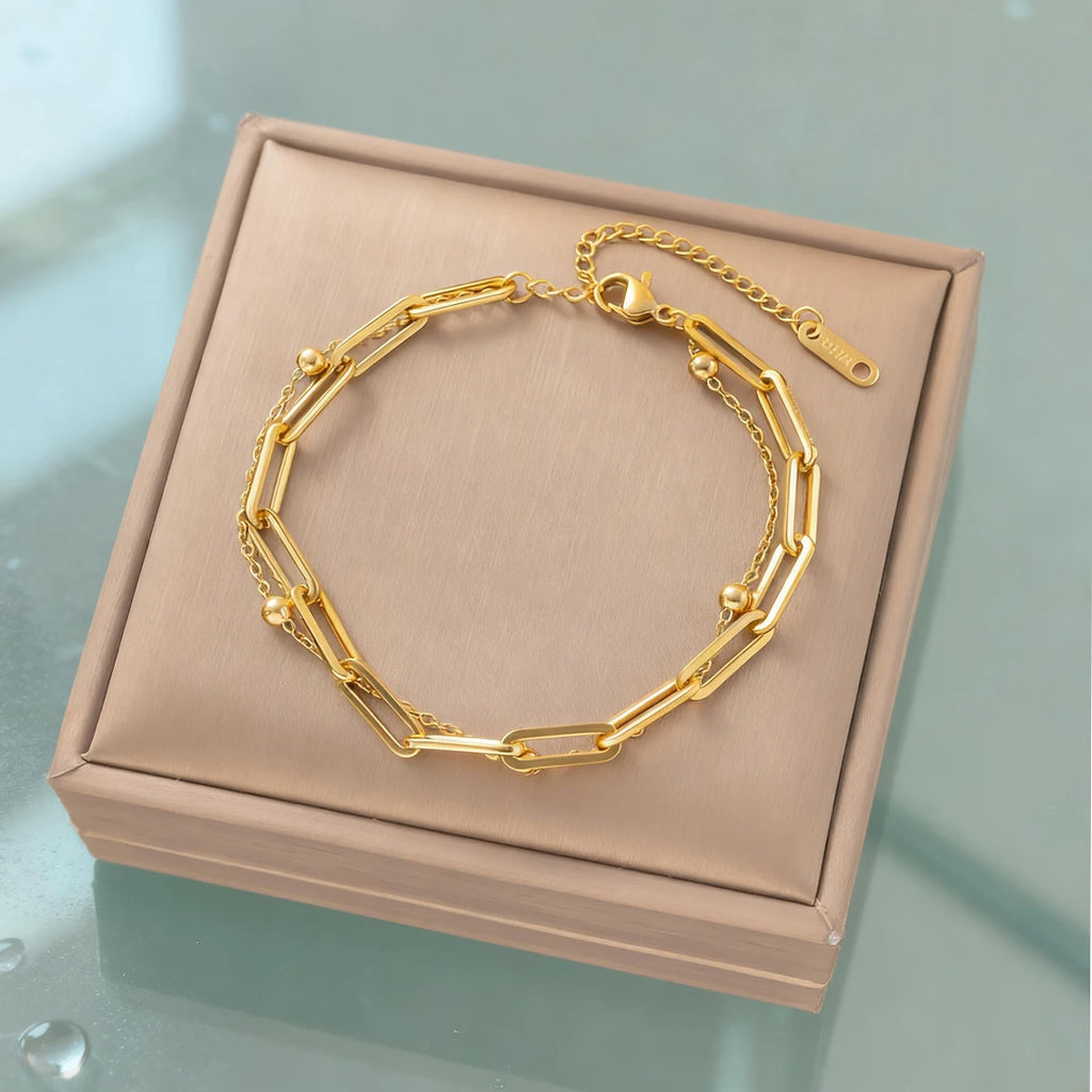 Pulsera modelo lujo versátil doble capa